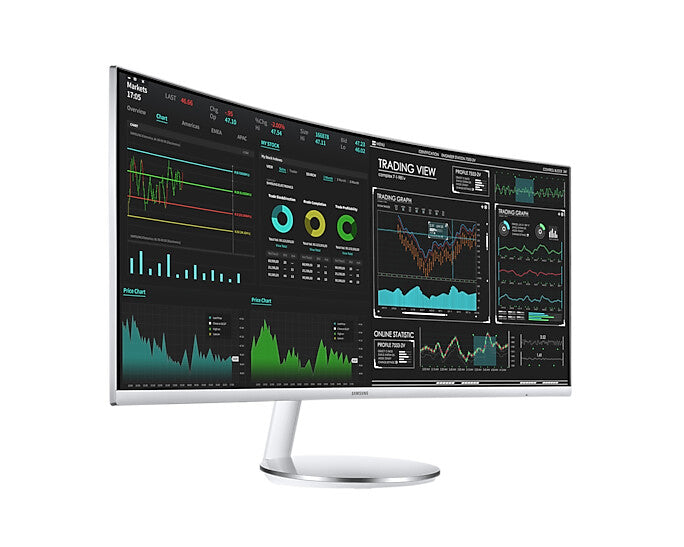 Samsung C34J791WTP computer monitor 86.4 cm (34&quot;) 3440 x 1440 pixels UltraWide Quad HD QLED Silver, White