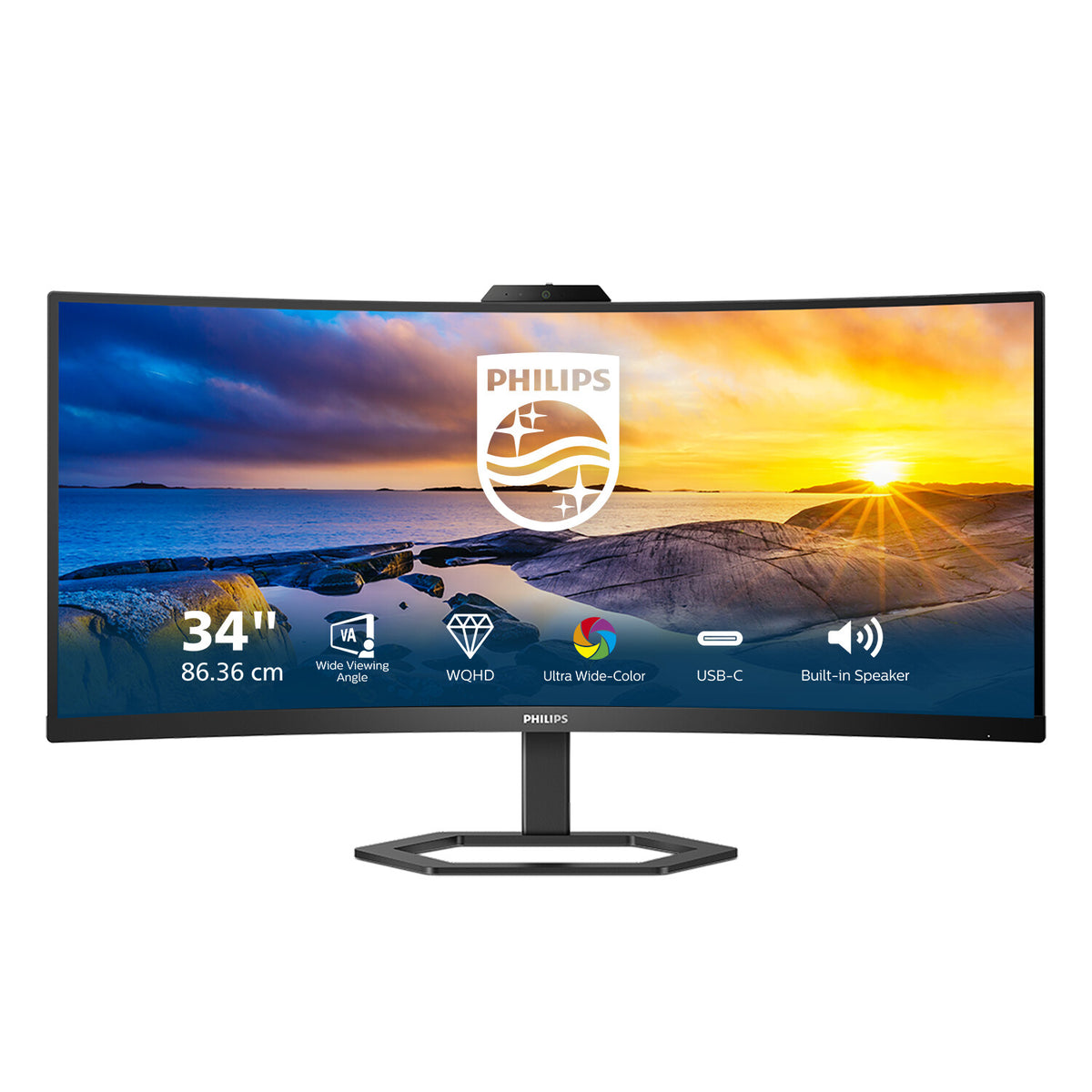 Philips 5000 series 34E1C5600HE/00 LED display 86.4 cm (34&quot;) 3440 x 1440 pixels 4K Ultra HD Black