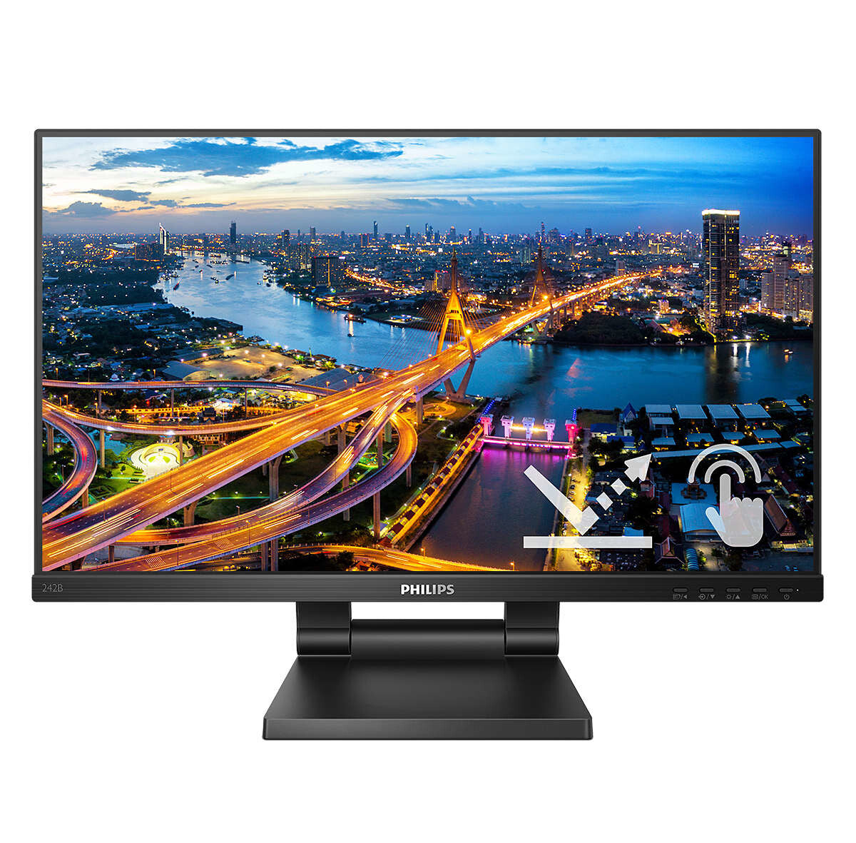 Philips 242B1TC/00 computer monitor 60.5 cm (23.8&quot;) 1920 x 1080 pixels Full HD LED Touchscreen Black