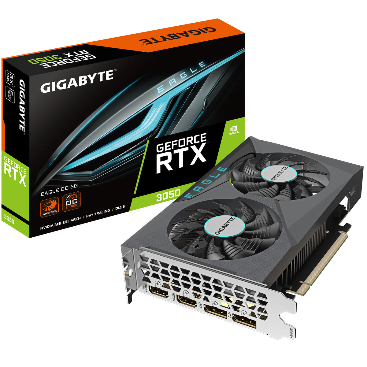 Gigabyte EAGLE OC 6G - NVIDIA 6 GB GDDR6 GeForce RTX 3050 graphics card