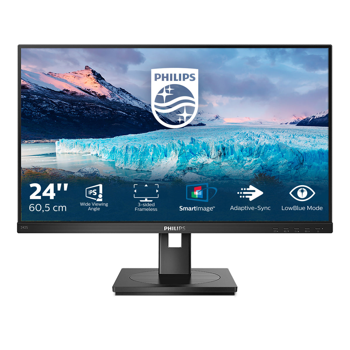 Philips S Line 242S1AE/00 LED display 60.5 cm (23.8&quot;) 1920 x 1080 pixels Full HD Black