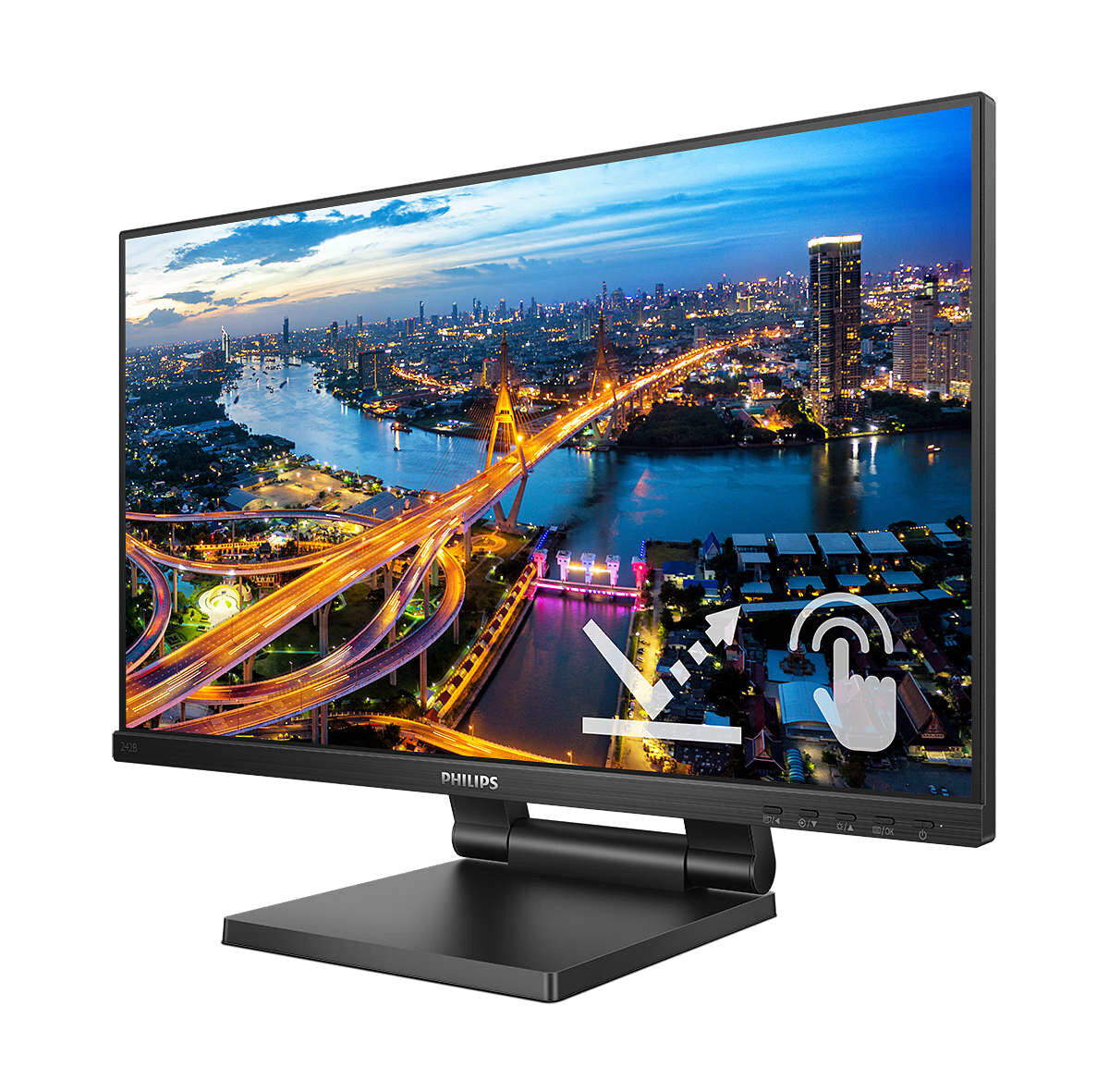 Philips 242B1TC/00 computer monitor 60.5 cm (23.8&quot;) 1920 x 1080 pixels Full HD LED Touchscreen Black