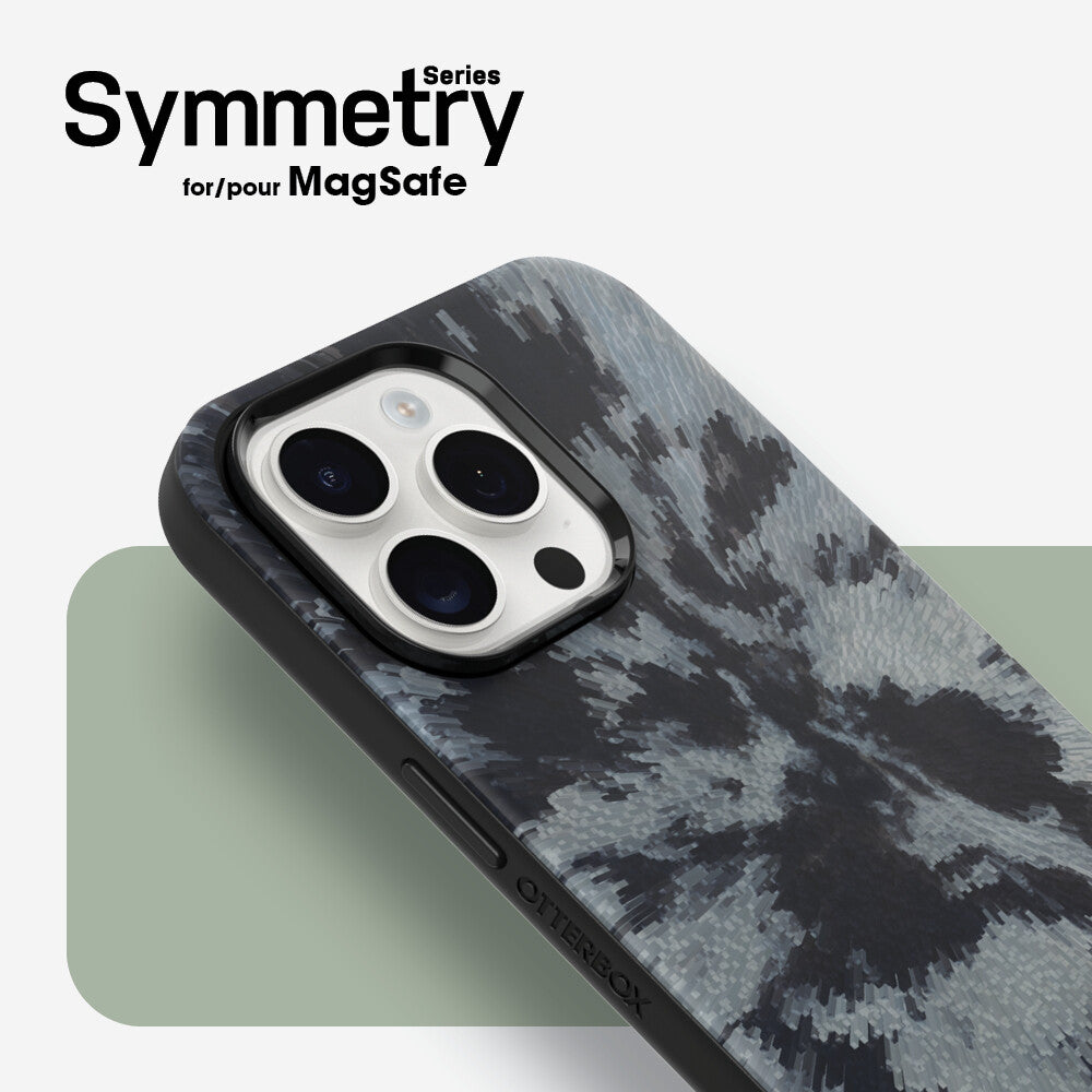 OtterBox Symmetry Series Clear for MagSafe for iPhone 15 Pro in Burnout Sky (Black)