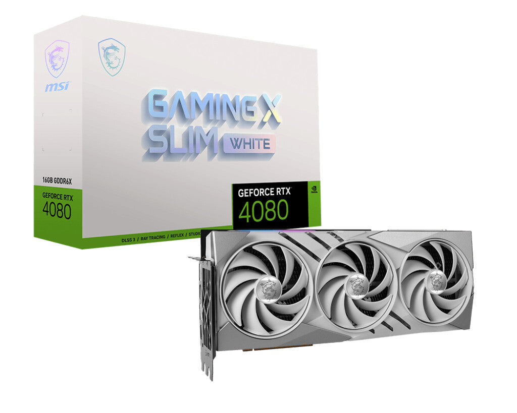 MSI GAMING X SLIM WHITE- NVIDIA 16GB GDDR6X GeForce RTX 4080 graphics card