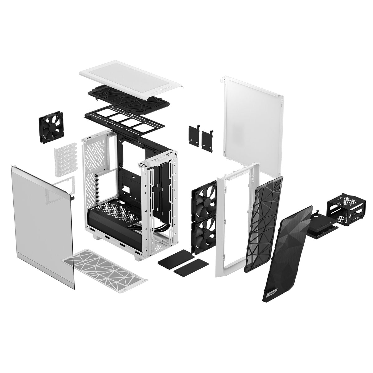 Fractal Design Meshify 2 Compact - ATX Mid Tower Case in White / TG Clear Tint