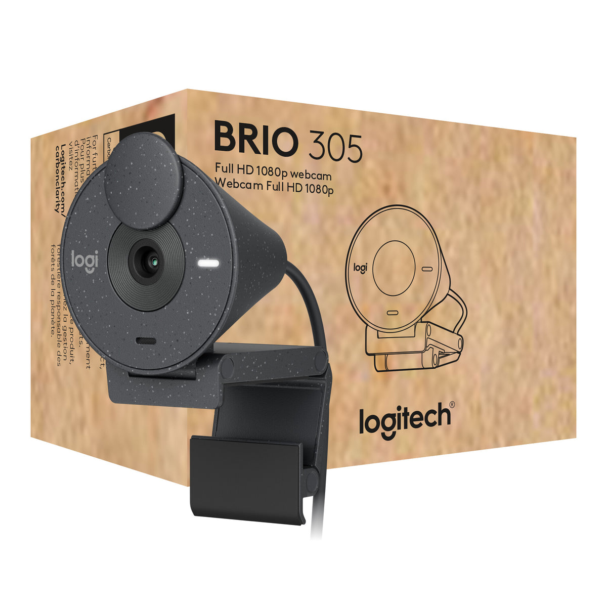 Logitech Brio 305 - 2MP 1920 x 1080p webcam in Black