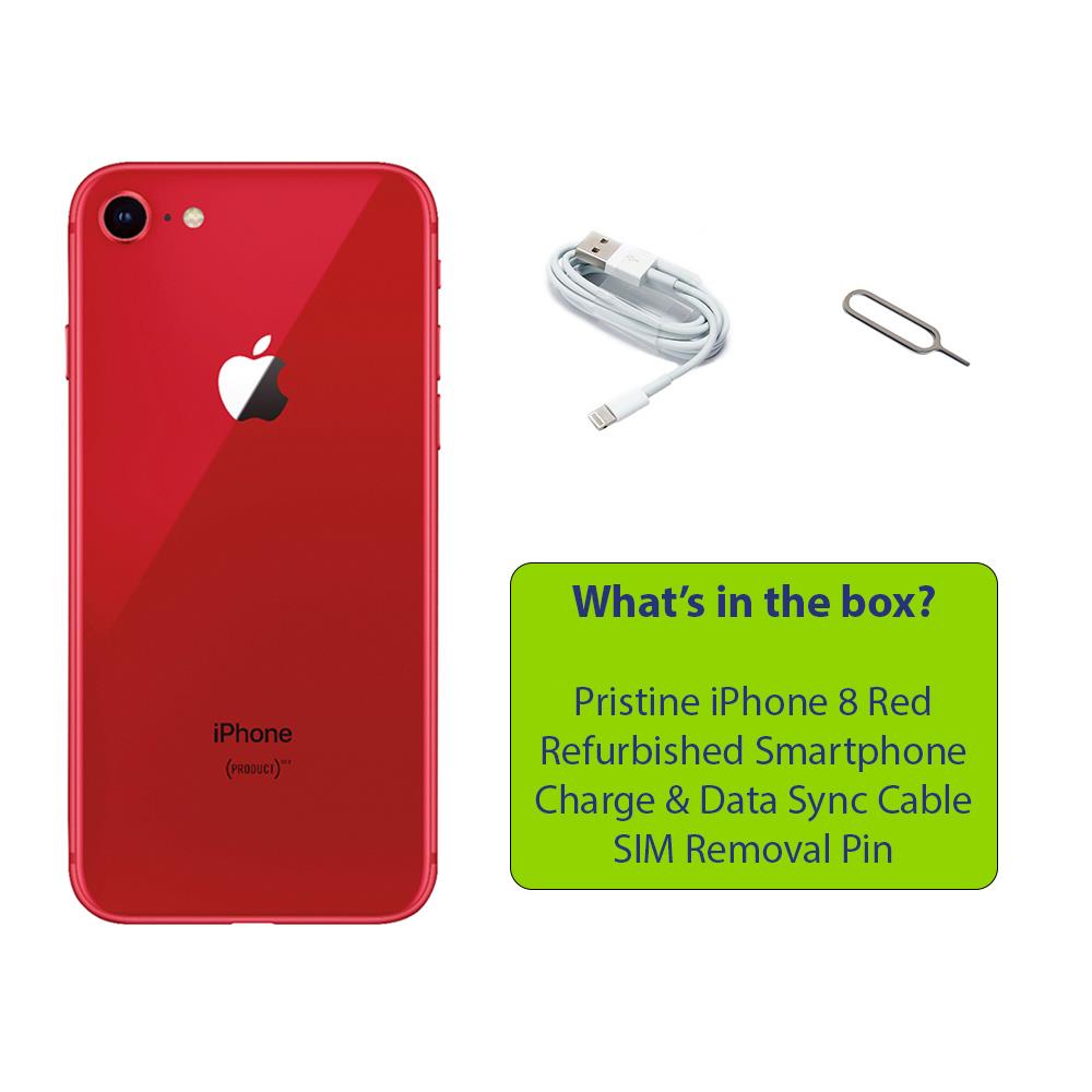 Apple iPhone 8 - Refurbished - Single SIM - (Product) RED - 64GB