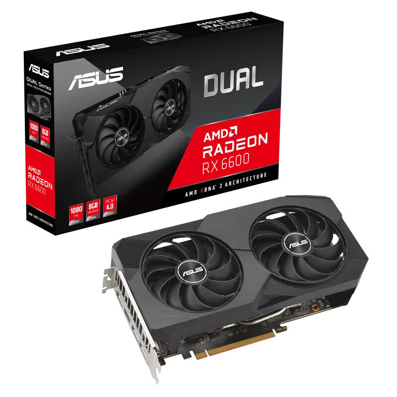 ASUS Dual - AMD 8GB GDDR6 Radeon RX 6600 V2 graphics card