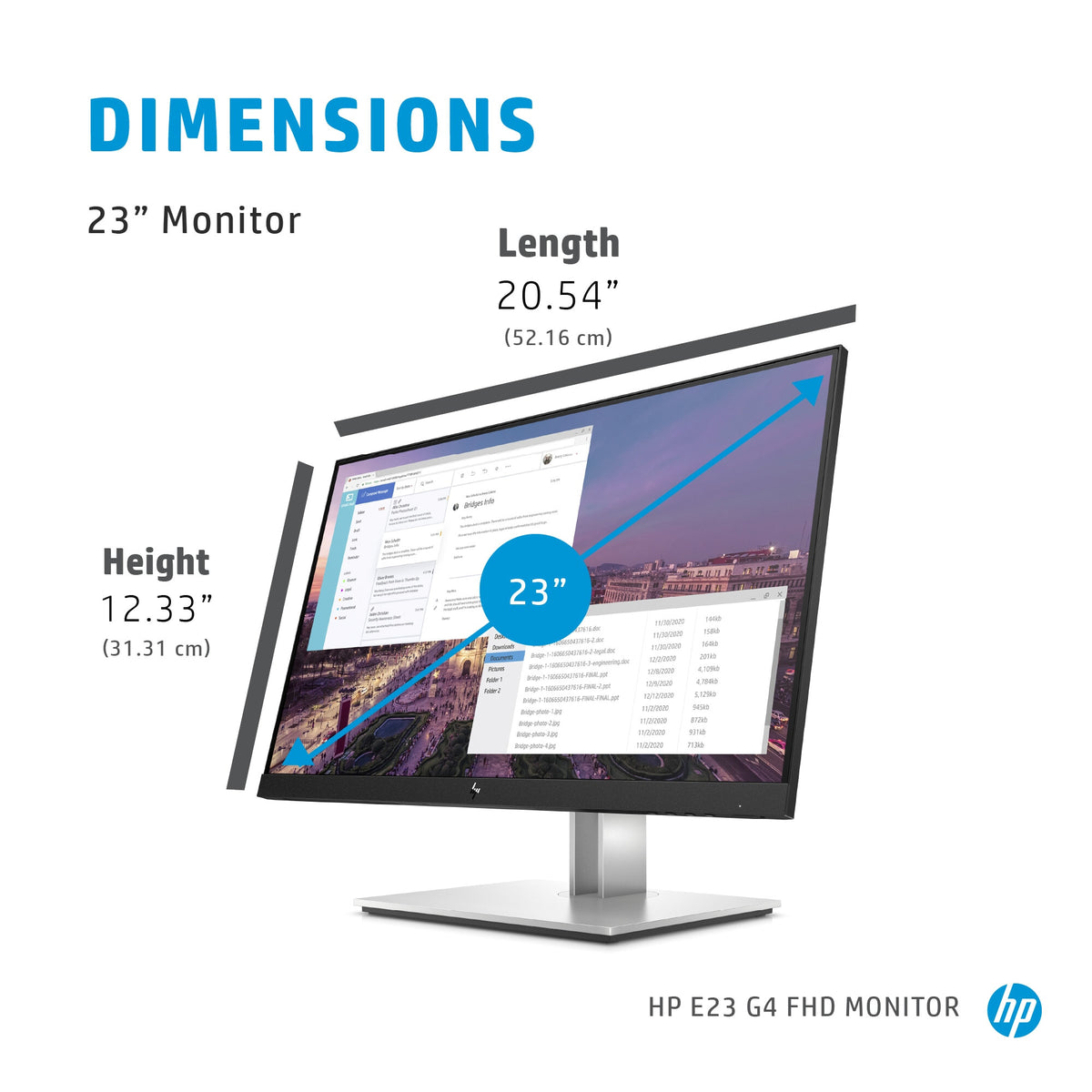 HP E-Series E23 G4 computer monitor 58.4 cm (23&quot;) 1920 x 1080 pixels Full HD LCD Black, Silver