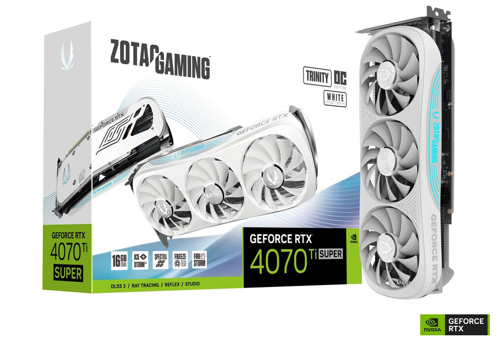 Zotac Trinity OC &quot;White Edition&quot; - NVIDIA 16 GB GDDR6X GeForce RTX 4070 Ti SUPER graphics card