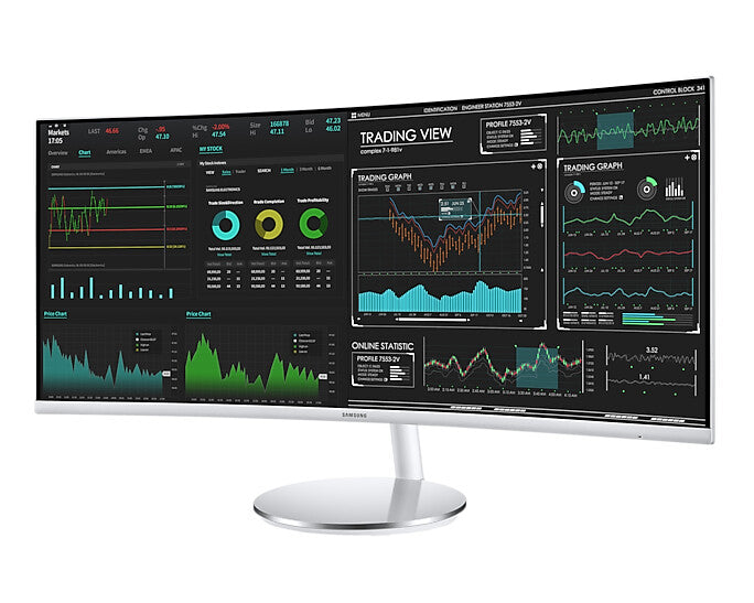 Samsung C34J791WTP computer monitor 86.4 cm (34&quot;) 3440 x 1440 pixels UltraWide Quad HD QLED Silver, White