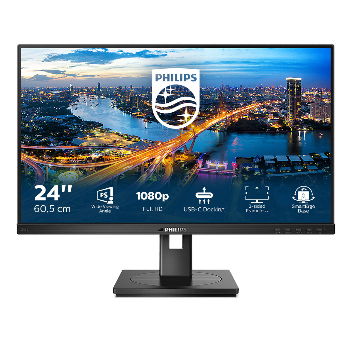 Philips B Line 243B1/00 LED display 60.5 cm (23.8&quot;) 1920 x 1080 pixels Full HD Black