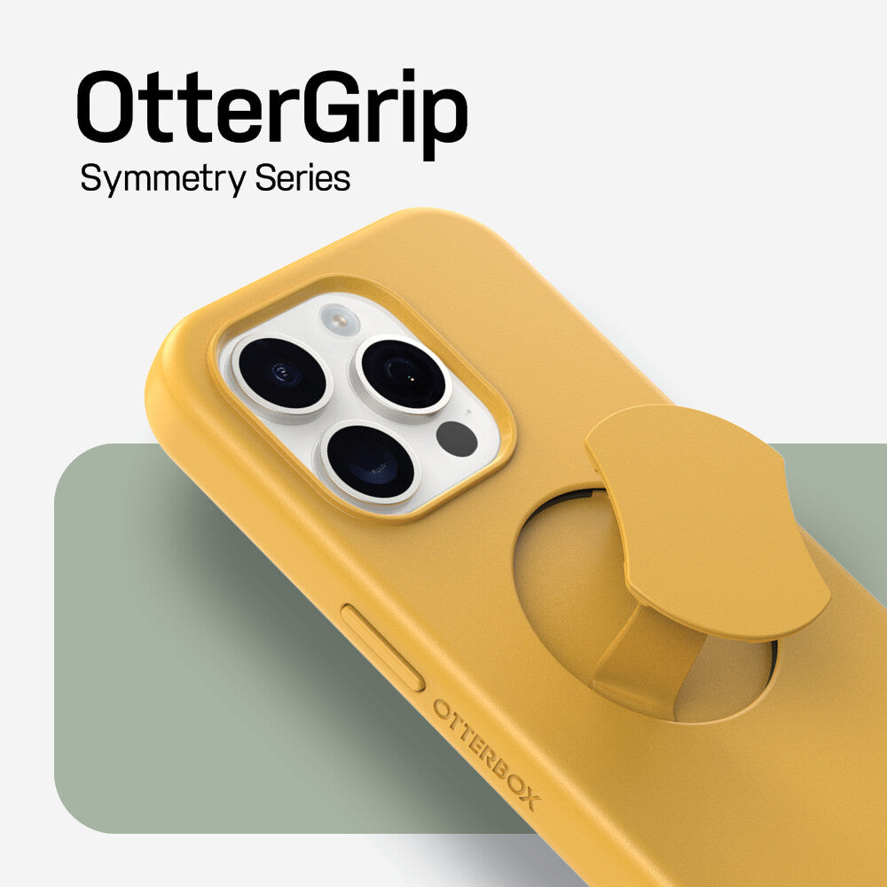 OtterBox OtterGrip Symmetry Series for iPhone 15 Pro in Aspen Gleam 2.0 (Yellow)