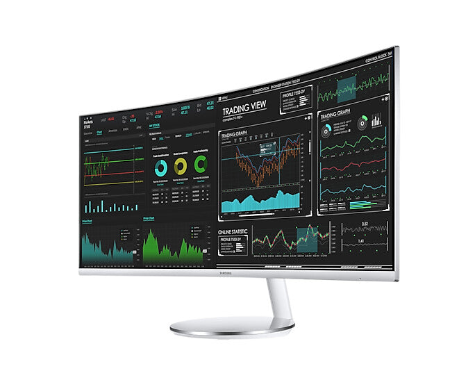 Samsung C34J791WTP computer monitor 86.4 cm (34&quot;) 3440 x 1440 pixels UltraWide Quad HD QLED Silver, White