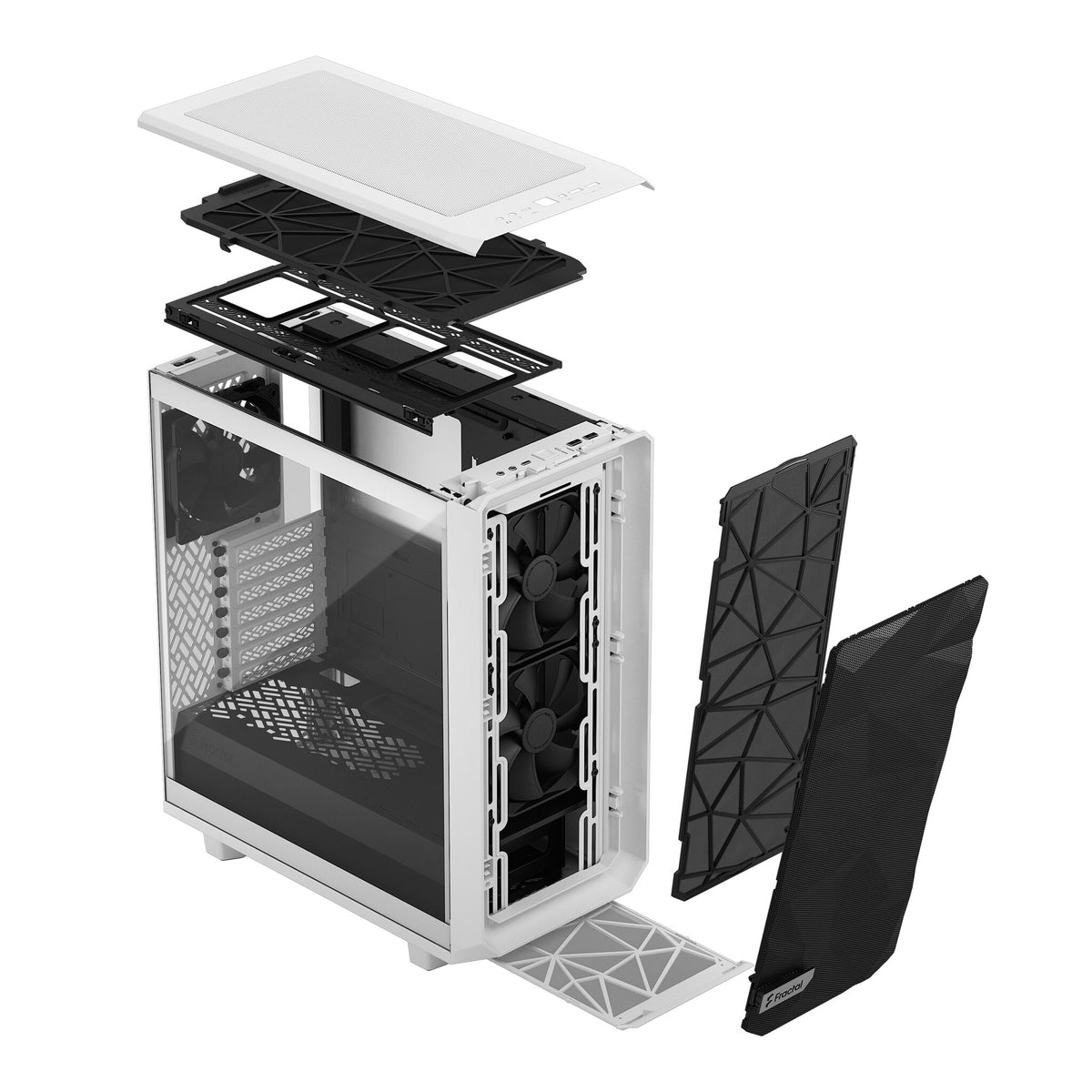 Fractal Design Meshify 2 Compact - ATX Mid Tower Case in White / TG Clear Tint