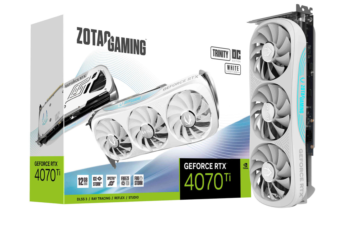 Zotac Trinity OC &quot;White Edition&quot; - NVIDIA 12 GB GDDR6X GeForce RTX 4070 Ti graphics card